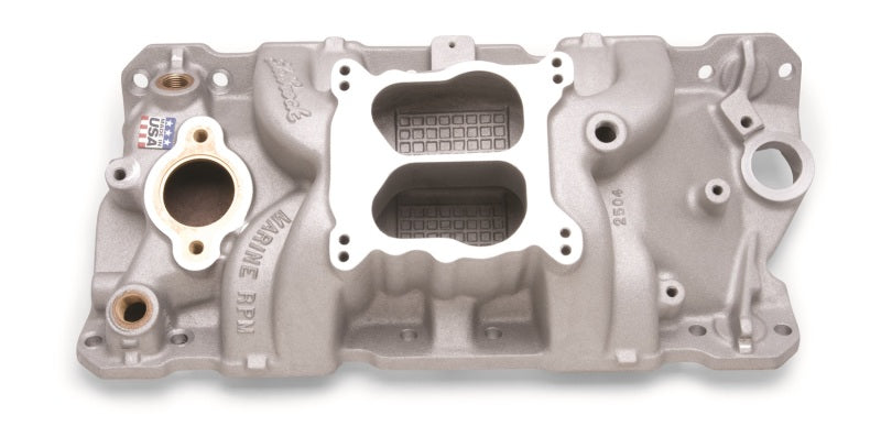 Edelbrock Manifold SBC 23-Degree Marine RPM 1955-1986 w/ Brass-thumbmail-14