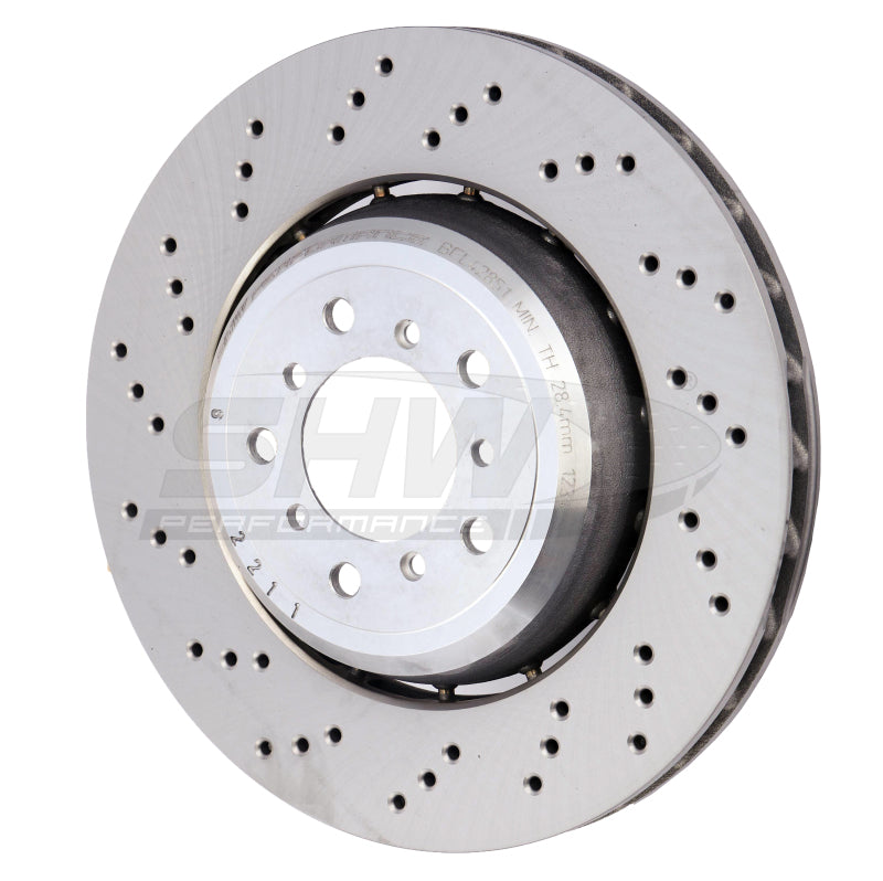 SHW 08-13 BMW M3 4.0L Left Front Cross-Drilled Lightweight Brake Rotor-thumbmail-2