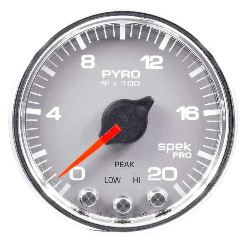 Autometer Spek-Pro Gauge Pyro. (Egt) 2 1/16in 2000f Stepper Motor W/Peak & Warn Slvr/Chrm-thumbmail-4