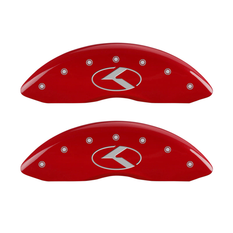MGP 4 Caliper Covers Engraved Front & Rear Circle K/Kia Red finish silver ch-thumbmail-3