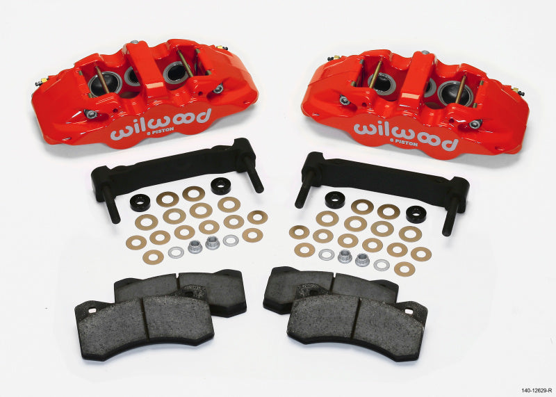 Wilwood AERO6 Front Caliper & Bracket Kit - Red 97-13 C5/C6 Corvette w/ OEM HD/Z51 Rotors-thumbmail-1
