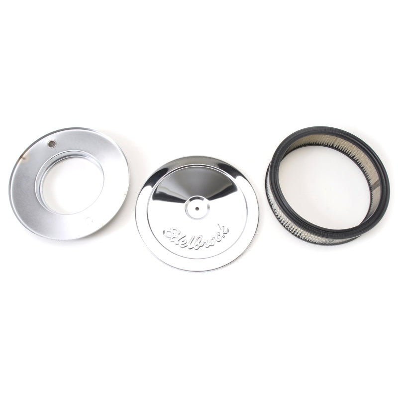 Edelbrock Air Cleaner Pro-Flo Series Round Steel Top Paper Element 10In Dia X 3 5In Chrome-thumbmail-2