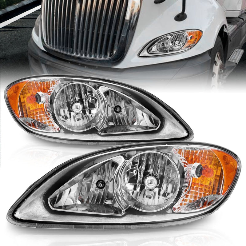 ANZO 2008-2016 International Prostar Crystal Headlights Chrome Housing-thumbmail-2