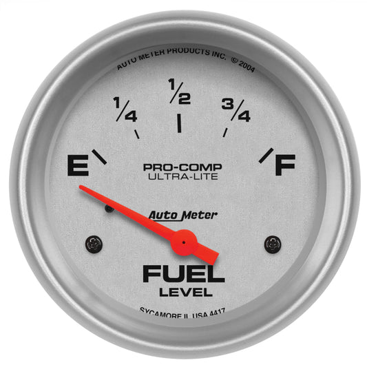 AutoMeter Gauge Fuel Level 2-5/8in. 0 Ohm(e) to 30 Ohm(f) Elec Ultra-Lite