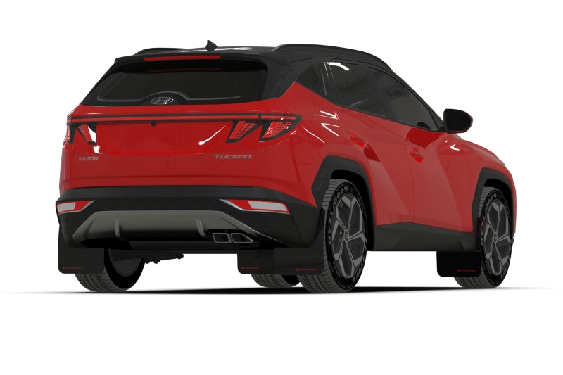 Rally Armor 2022 Hyundai Tucson Black UR Mud Flap w/ White Logo-thumbmail-6