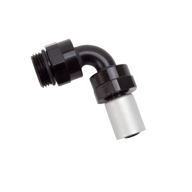 Russell Performance -8 SAE Port Male to -8 AN Hose 90 Degree Crimp On Hose End - Black Anodized-thumbmail-4
