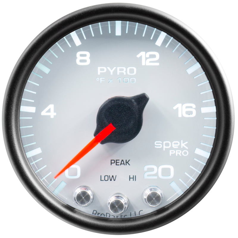 Autometer Spek-Pro Gauge Pyro. (Egt) 2 1/16in 2000f Stepper Motor W/Peak & Warn Wht/Blk-thumbmail-4