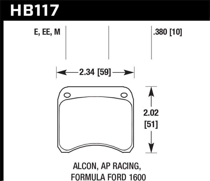 Hawk AP Racing CP3696 Black Race Brake Pads-thumbmail-3