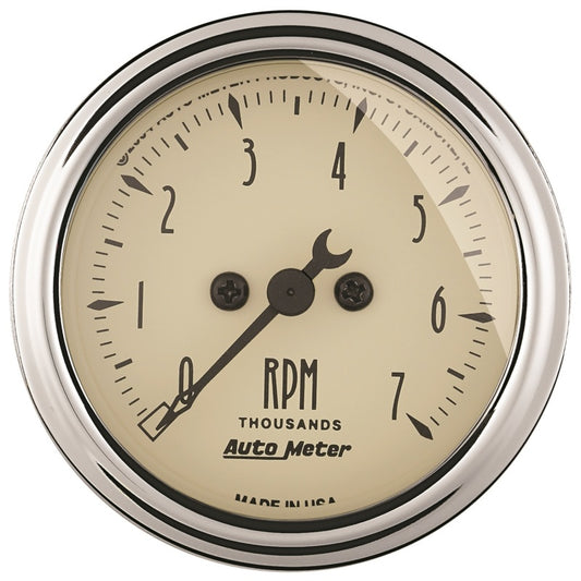 Autometer 2-1/16in Antique Beige In-Dash 7K RPM Tachometer Gauge