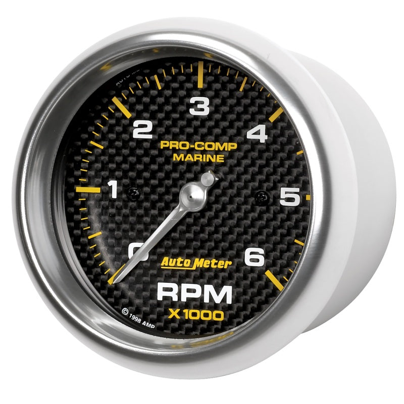 Autometer Marine Carbon Fiber Ultra-Lite Gauge 3-3/8in Tachometer 6K RPM-thumbmail-3