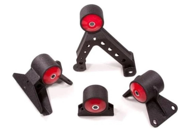 Innovative 07-13 Mitsubishi Evolution 4B11T Black Steel Mounts 95A Bushings-thumbmail-1