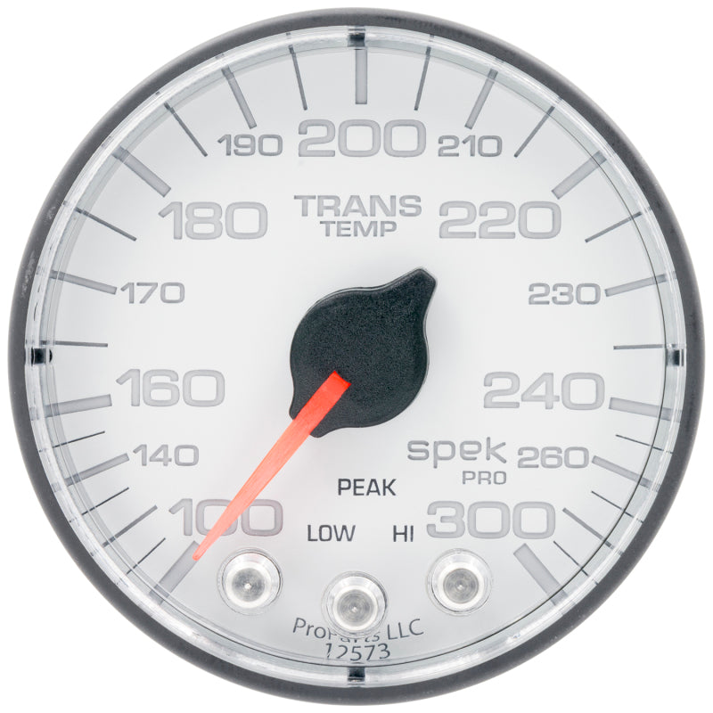 Autometer Spek-Pro 2 1/16in 300 Degree F Stepper Motor W/Peak & Warn White/Black Trans Temp Gauge-thumbmail-3