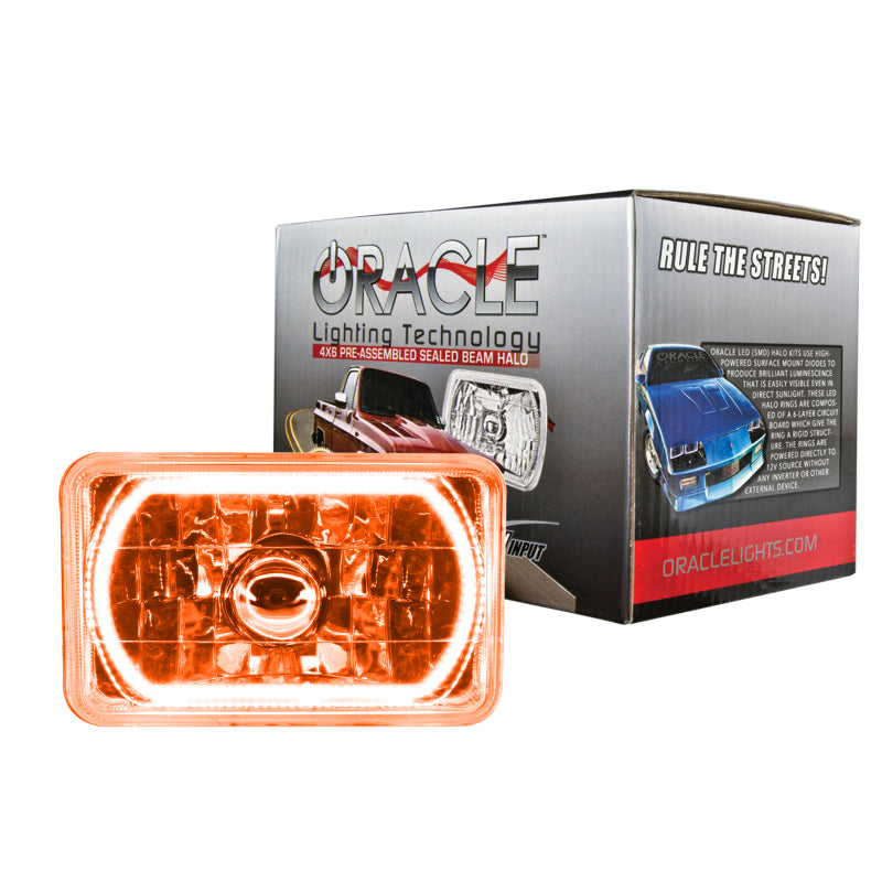 Oracle Pre-Installed Lights 4x6 IN. Sealed Beam - Amber Halo-thumbmail-1