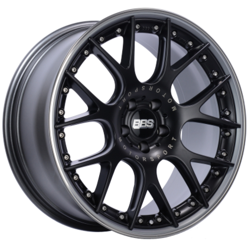 BBS CH-RII 20x9 5x112 ET30 CB66.5 Satin Black Center Platinum Lip Stainless Steel Rim Prot Wheel-thumbmail-1
