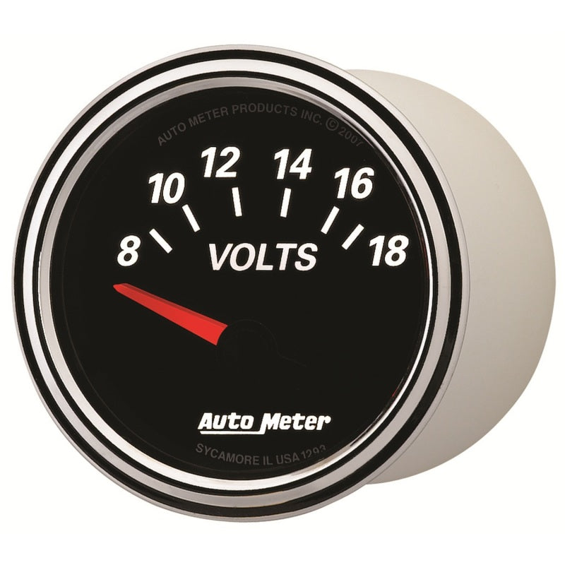Autometer Designer Black II 52mm 18V Voltmeter Gauge-thumbmail-6