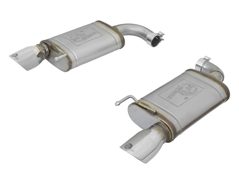 aFe MACHForce XP 2.5in 409 Stainless Axle Back Exhaust w/Stainless Tips 15-17 Ford Mustang I4-2.3L-thumbmail-1