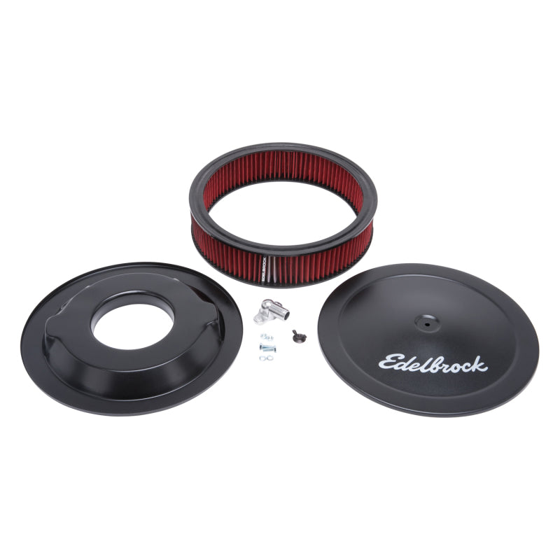 Edelbrock Air Cleaner Pro-Flo Series Round 14 In Diameter Cloth Element 3/8Indropped Base Black-thumbmail-10