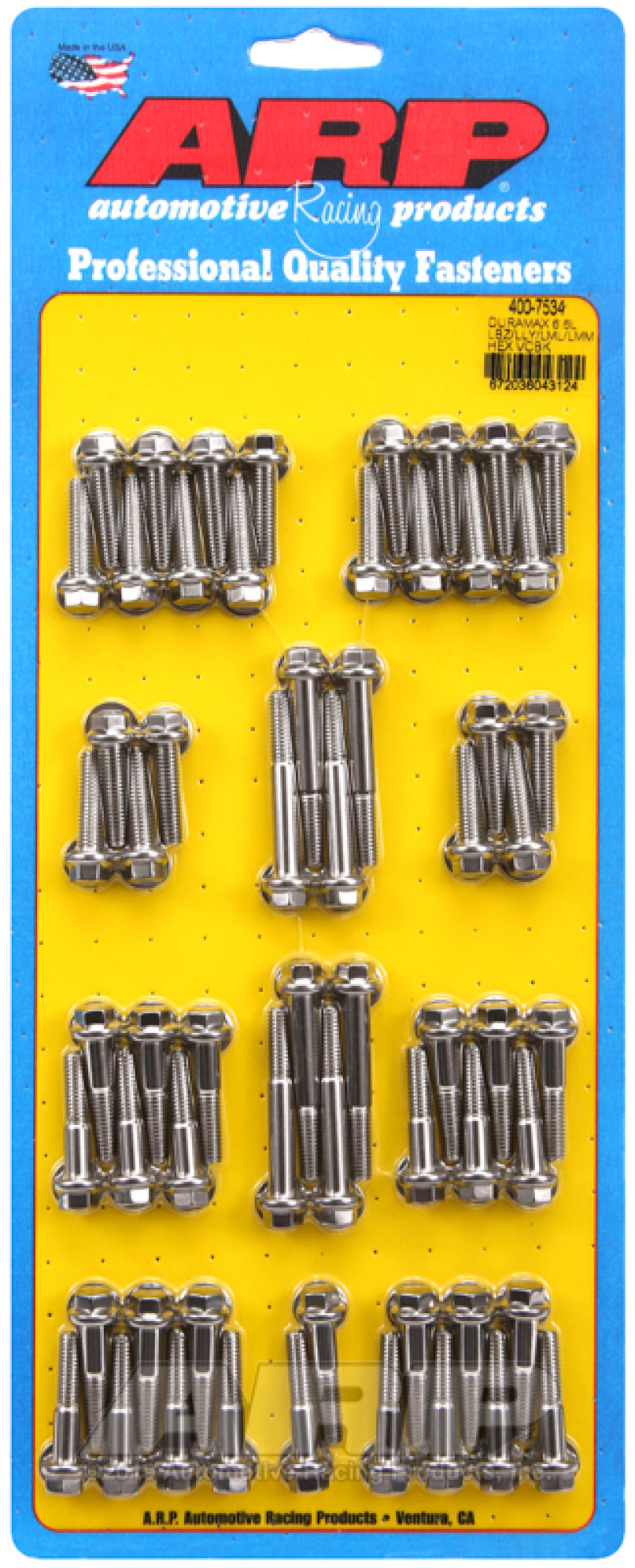 ARP Duramax 6.6L LBZ/LLY/LML/LMM Hex Valve Cover Bolt Kit - Polished Stainless Steel-thumbmail-1