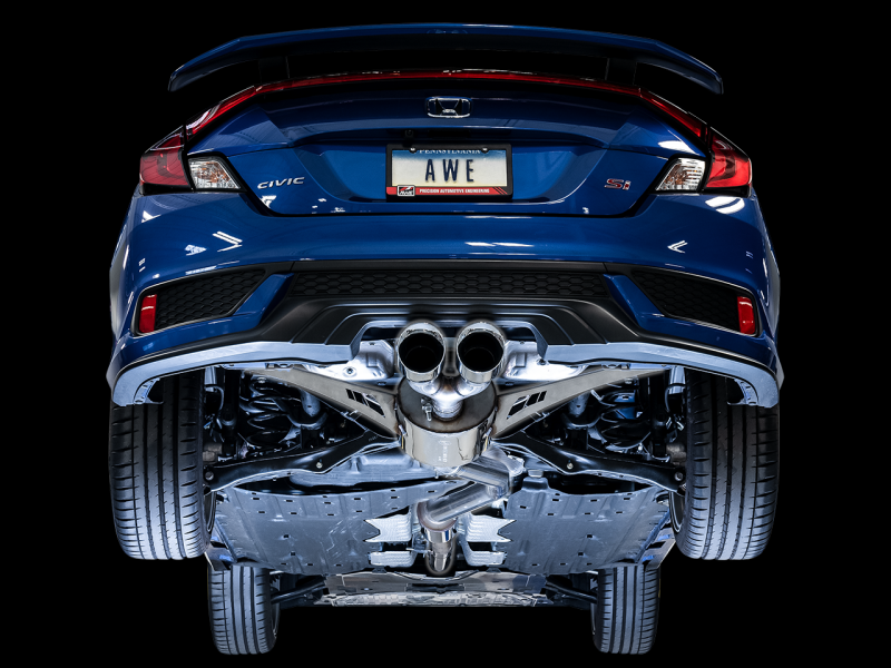 AWE Tuning 2016+ Honda Civic Si Touring Edition Exhaust w/Front Pipe & Dual Chrome Silver Tips-thumbmail-12