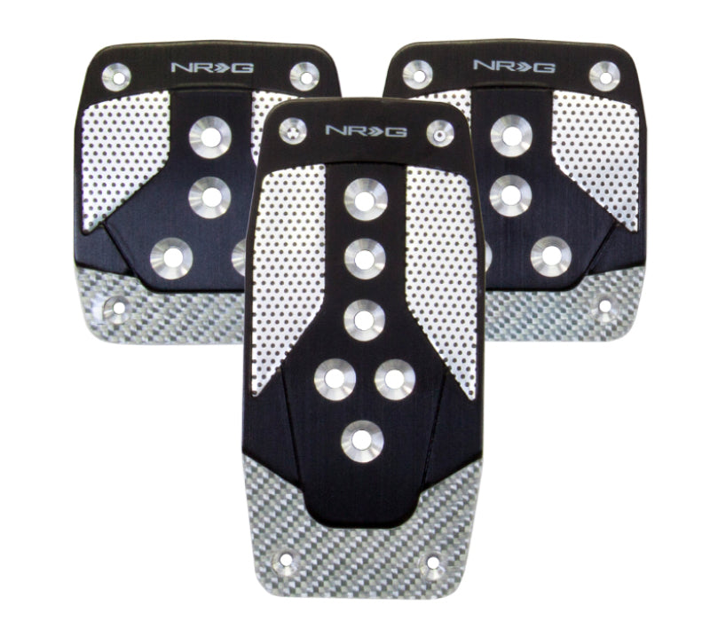 NRG Aluminum Sport Pedal M/T - Black w/Silver Carbon-thumbmail-2