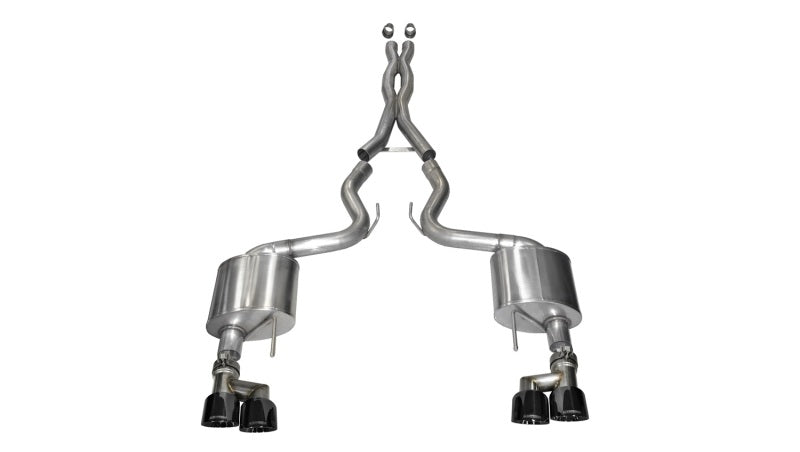 Corsa 15-16 Ford Mustang GT 5.0 3in Cat Back Exhaust Black Quad Tips (Xtreme)-thumbmail-1