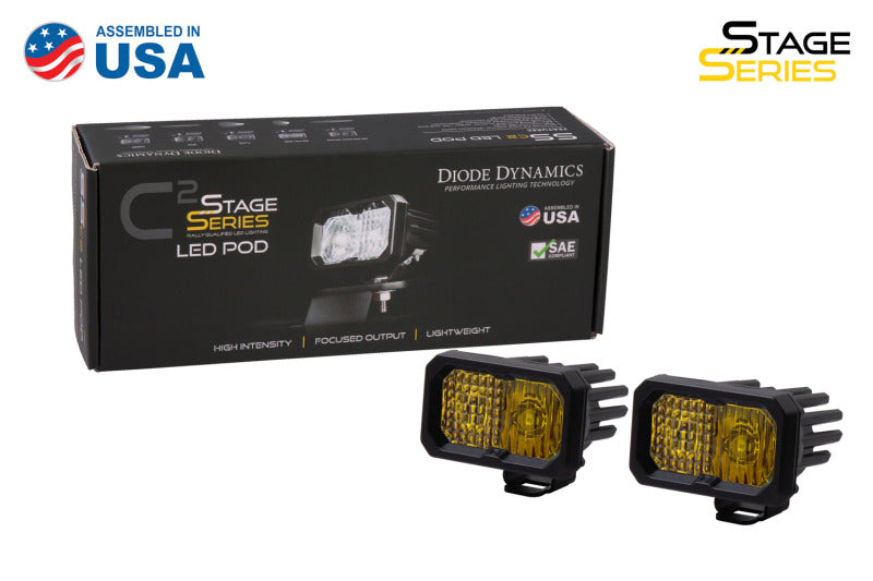 Diode Dynamics Stage Series 2 In LED Pod Sport - Yellow Driving Standard ABL (Pair)-thumbmail-7