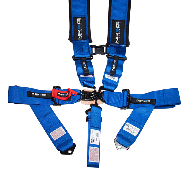 NRG SFI 16.1 5PT 3in. Padded Seat Belt Harness / Latch Link - Blue-thumbmail-3