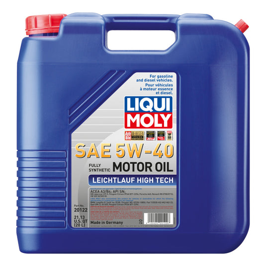 LIQUI MOLY 20L Leichtlauf (Low Friction) High Tech Motor Oil 5W40