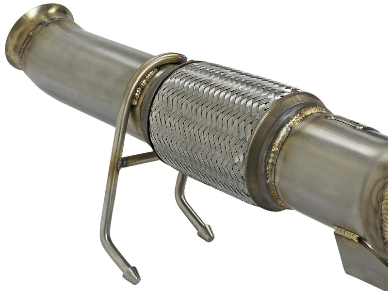 aFe Twisted Steel 3in. 304 SS Catted Series Downpipe 16-18 Ford Focus RS I4-2.3L (t)-thumbmail-7