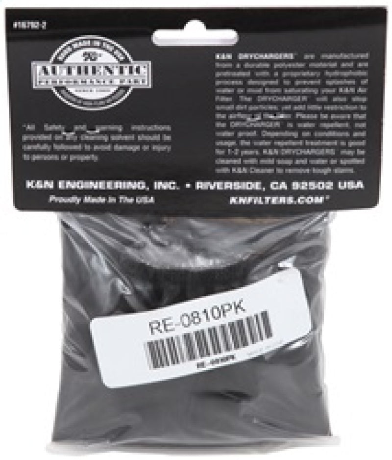 K&N Universal Round Tapered Filter Wrap - Black - 6in Base ID x 4.625in Top ID x 9in Height-thumbmail-8