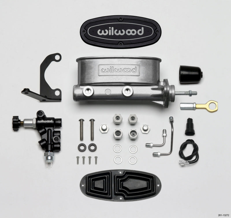 Wilwood HV Tandem M/C Kit w L/H Bracket & Prop Valve - 7/8in Bore-W/Pushrod - Early Mustang-thumbmail-2