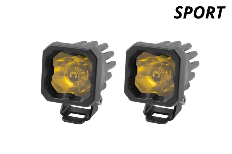Diode Dynamics Stage Series C1 LED Pod Sport - Yellow Flood Standard ABL (Pair)-thumbmail-8