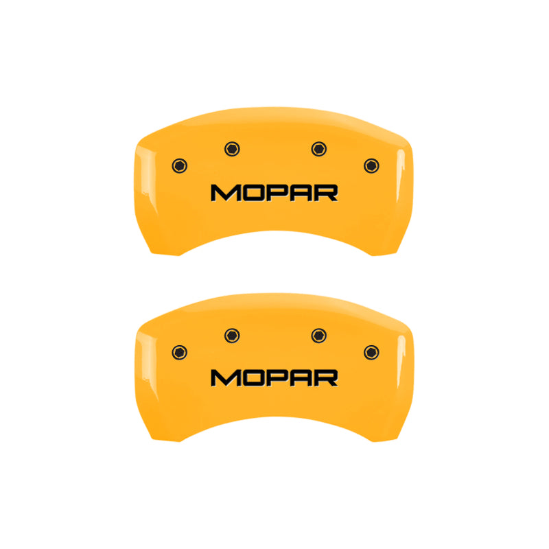 MGP 4 Caliper Covers Engraved Front & Rear Mopar Yellow Finish Black Char 2007 Dodge Charger