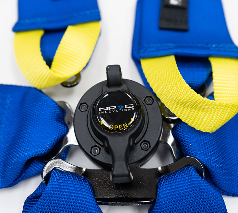 NRG FIA 6pt 2in. Shoulder Belt for HANS Device/ Rotary Cam Lock Buckle/ 3in. Waist Belt - Blue-thumbmail-4