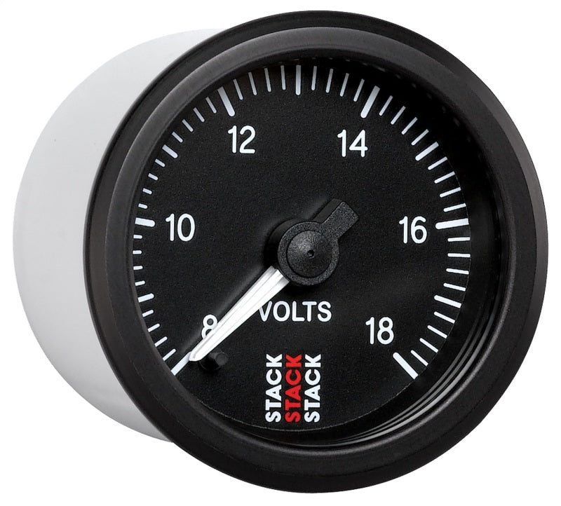 Autometer Stack 52mm 8-18V Pro Stepper Motor Battery Voltage Gauge - Black-thumbmail-5
