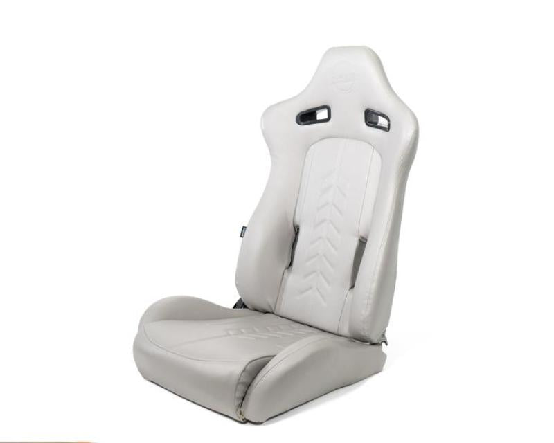 NRG Reclinable Sport Seats (Pair) The Arrow Grey Vinyl w/ Pressed NRG logo w/ Grey Stitch-thumbmail-4