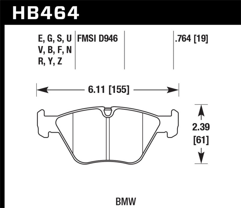 Hawk 01-06 BMW 330Ci / 01-05 330i/330Xi / 03-06 M3 HPS Street Front Brake Pads-thumbmail-4