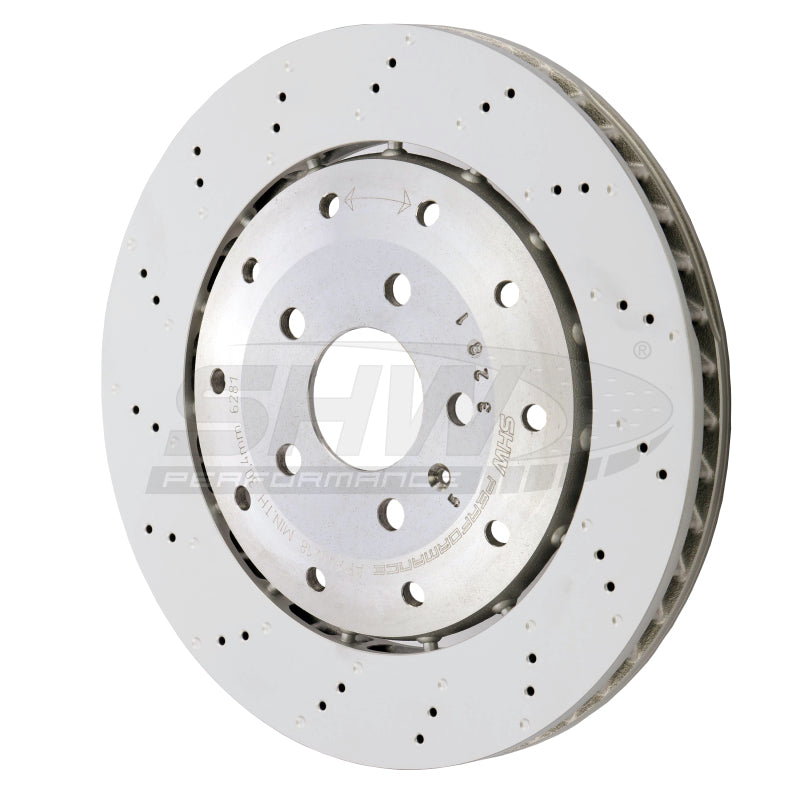 SHW 08-12 Audi R8 4.2L (Excl Ceramic Brakes) Rear Drilled-Dimpled Lightweight Brake Rotor-thumbmail-1
