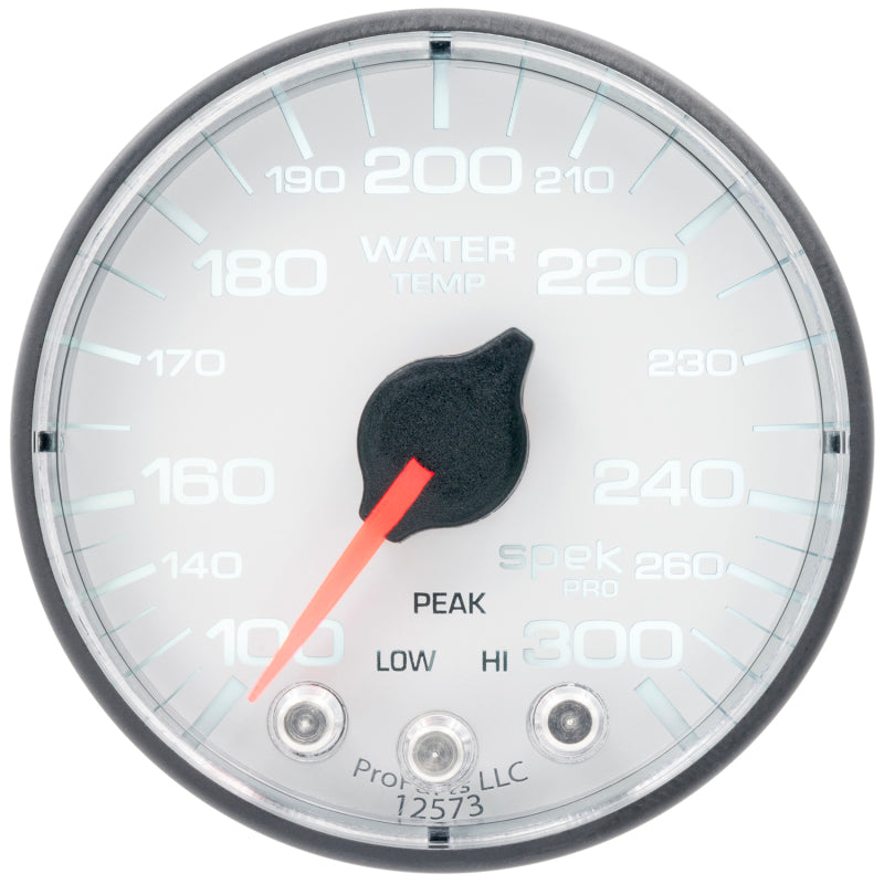 Autometer Spek-Pro Gauge Water Temp 2 1/16in 300f Stepper Motor W/Peak & Warn Wht/Blk-thumbmail-3