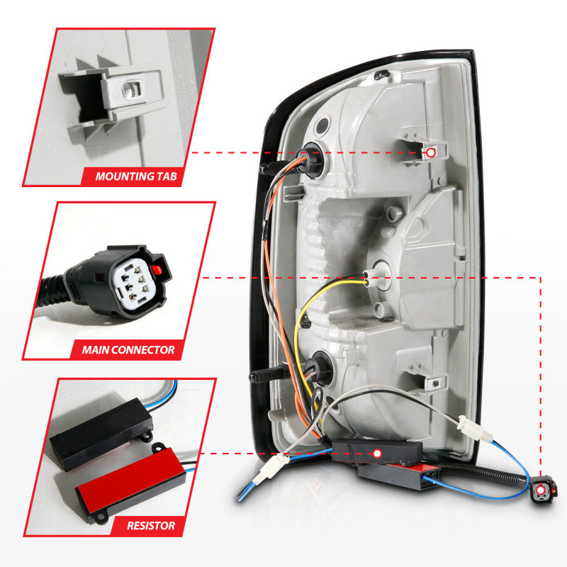 ANZO 15-21 Chevrolet Colorado Full LED Tail Lights w/ Red Lightbar Black Housing Clear Lens-thumbmail-15