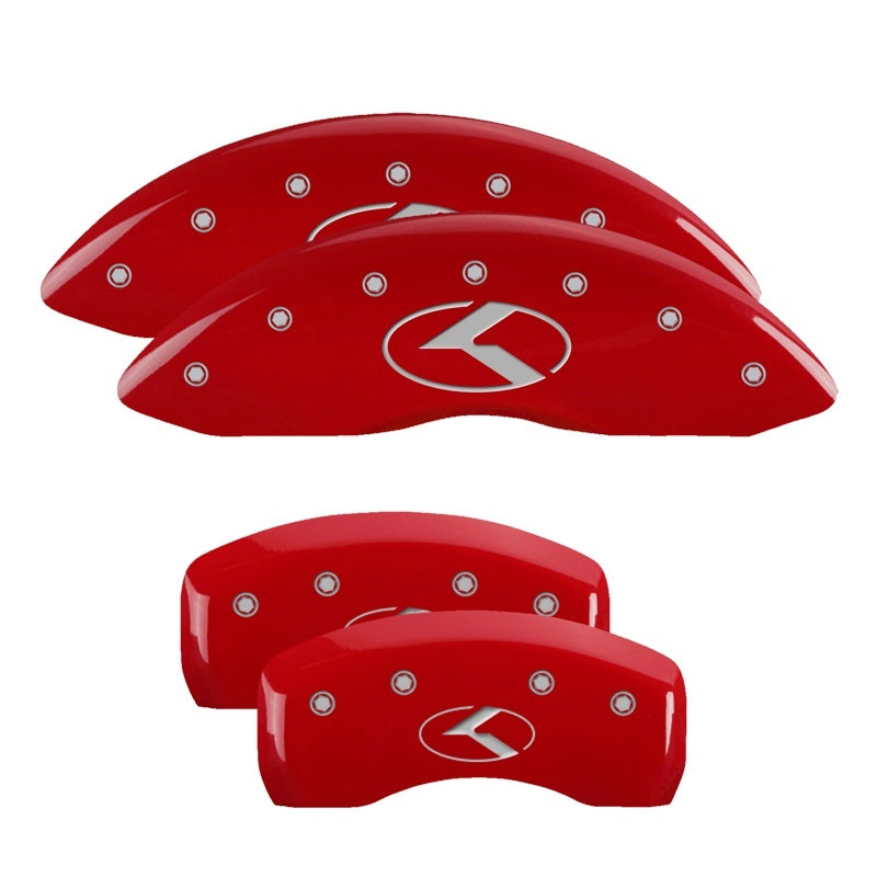 MGP 4 Caliper Covers Engraved Front Honda Rear H Logo Red Finish Silver Char 2018 Honda Accord-thumbmail-2
