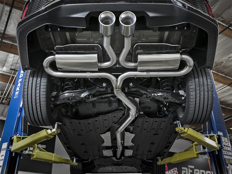 aFe Takeda 3in 304 SS Cat-Back Exhaust System w/Polished Tips 2017+ Honda Civic Si (4dr) I4 1.5L (t)-thumbmail-4