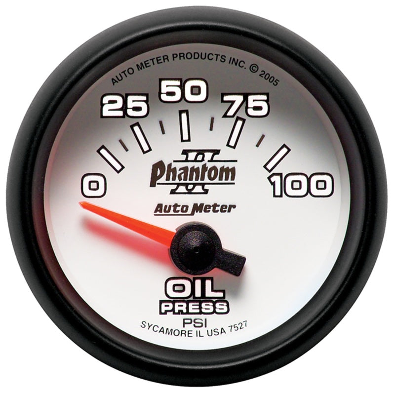 Autometer Phantom II 52mm Short Sweep Electronic 0-100psi Oil Pressure Gauge-thumbmail-2