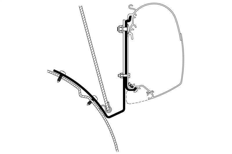 Thule HideAway Awning Wall Mount Adapter for VW Lift Roof - Black/Silver-thumbmail-6