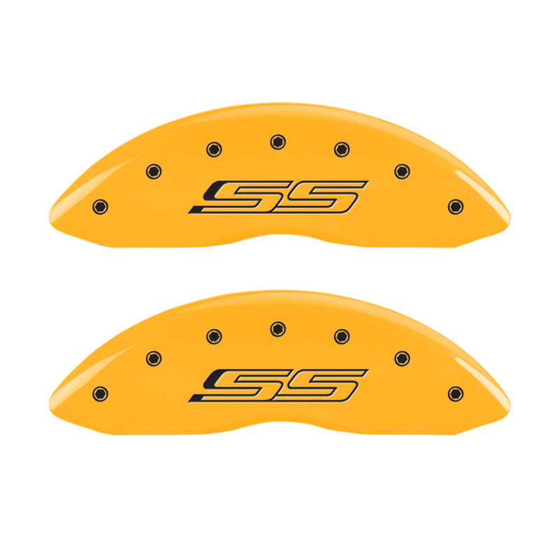 MGP 4 Caliper Covers Engraved Front & Rear Gen 5/SS Yellow finish black ch-thumbmail-3