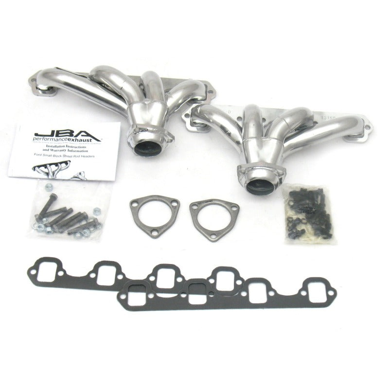 JBA Ford 260-351W SBF 1-5/8in Primary Silver Ctd Tight Tuck Header-thumbmail-2