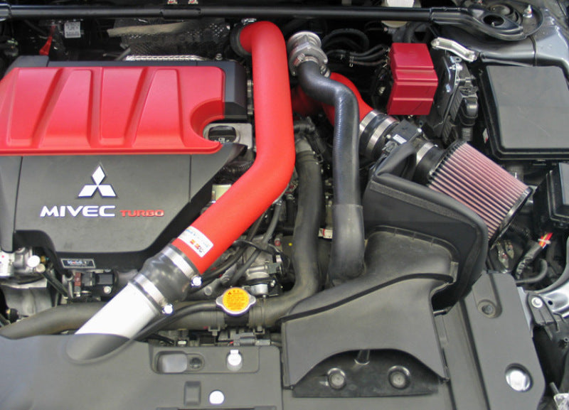 K&N 08-09 Mitsubishi Evo X Wrinkle Red Typhoon Short Ram Intake-thumbmail-4