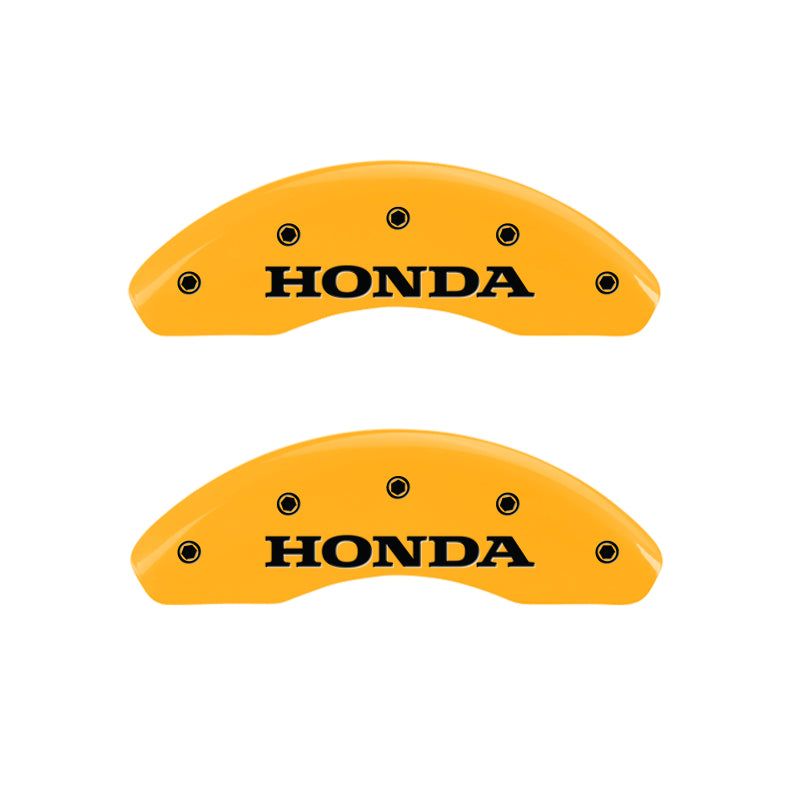 MGP 4 Caliper Covers Engraved Front Honda Engraved Rear H Logo Yellow finish black ch-thumbmail-3