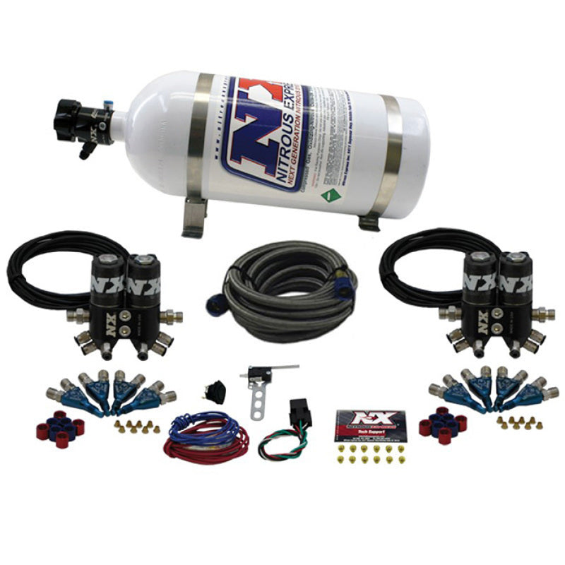Nitrous Express Street Shark Gas 4 Solenoids Nitrous Kit (100-150-250HP) w/10lb Bottle-thumbmail-2