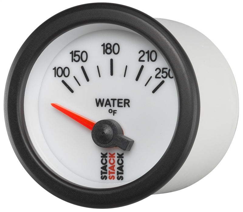 Autometer Stack 52mm 100-250 Deg F 1/8in NPTF Electric Water Temp Gauge - White-thumbmail-6